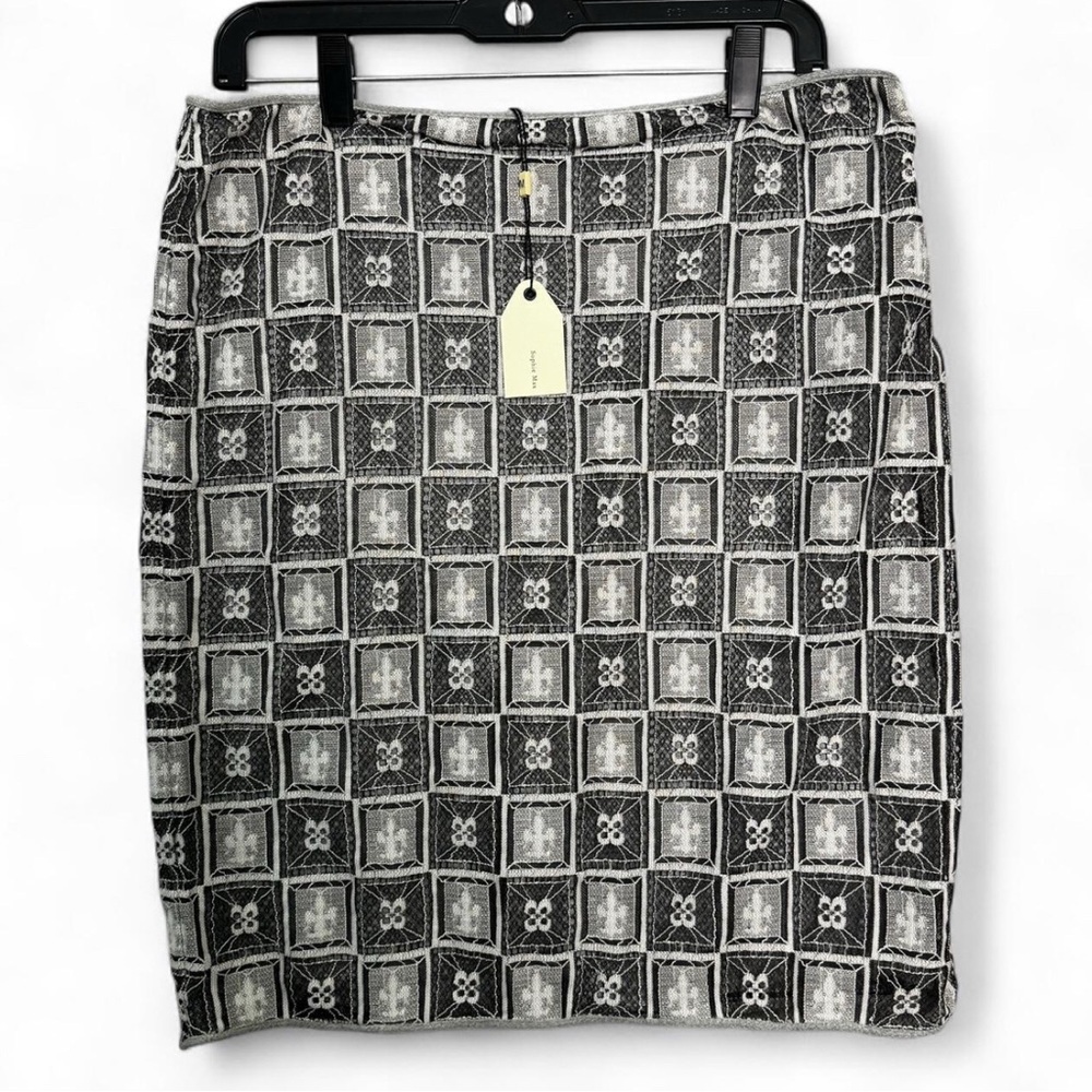 NWT Sophie Max Josseline Lace Geometric Pencil‎ Skirt Sz 10 Dark Academia Office